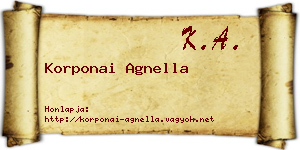 Korponai Agnella névjegykártya